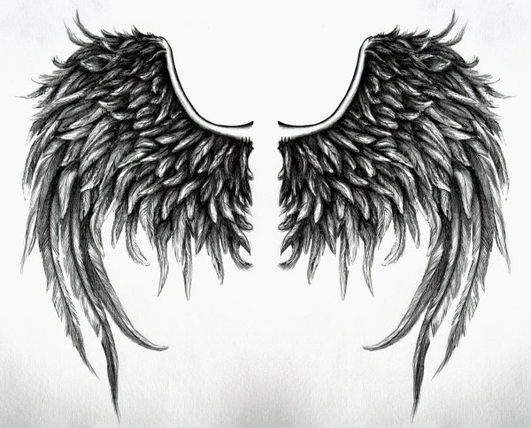 Эскизы тату ангела с крыльями