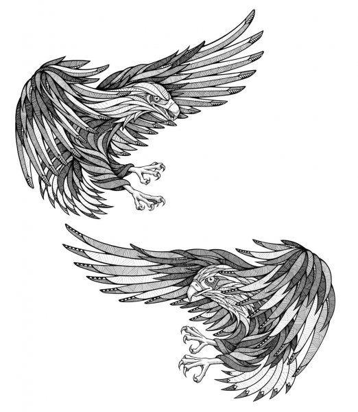 Орел тату эскиз