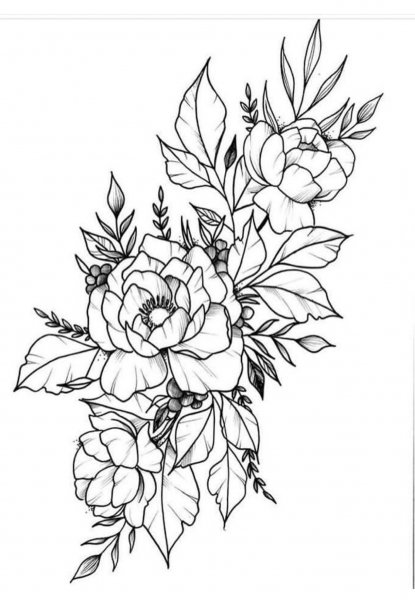 Эскизы тату цветы