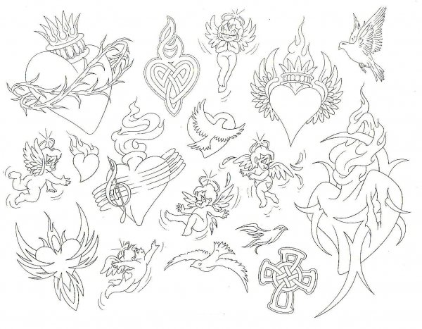 Контурные тату для девушек