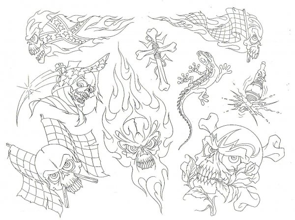 Контурные Татуировки эскизы