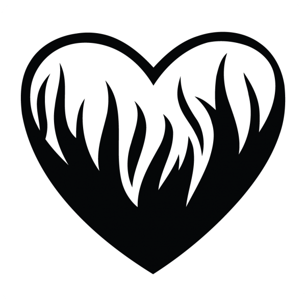 Тату черное сердце