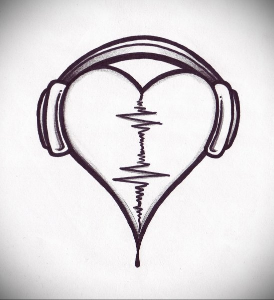 Сердце тату эскиз для девушки