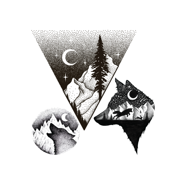 Переводная тату волк