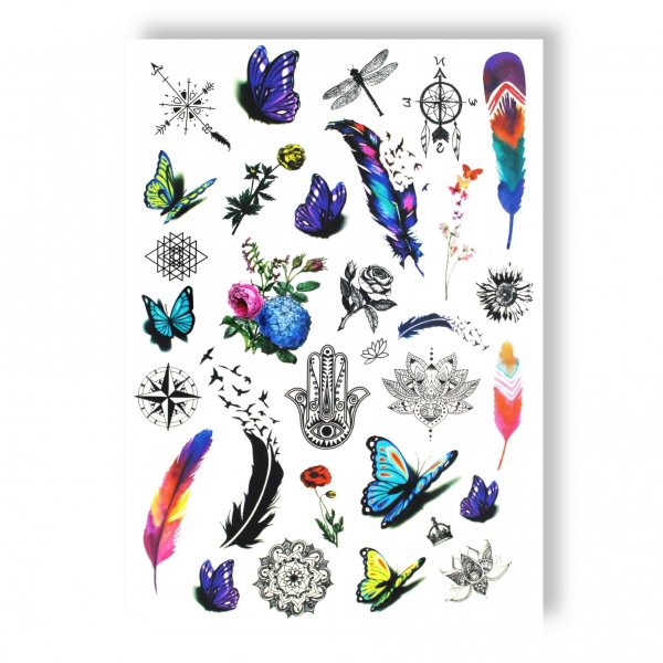 Цветные переводные Татуировки