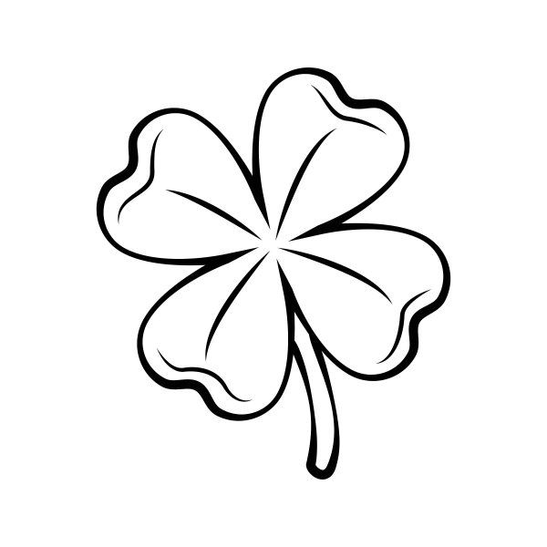 Клевер четырехлистник контур