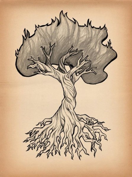 Сухое дерево эскиз