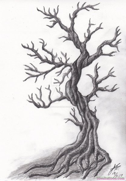 Дерево тату эскиз