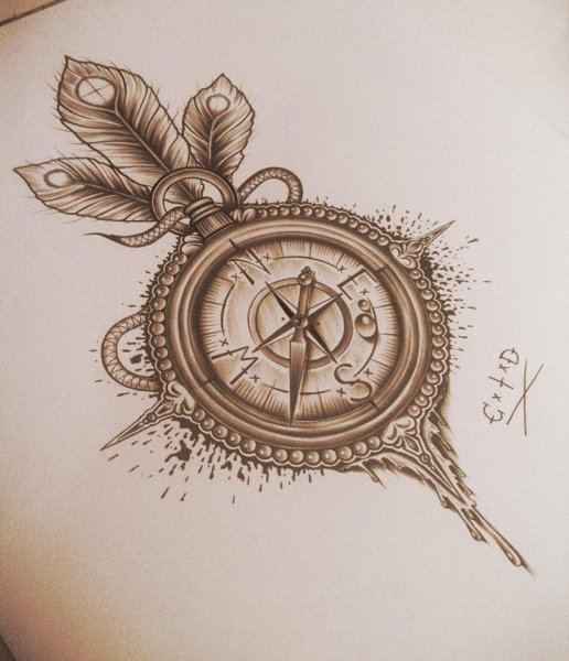 Роза ветров компас арт
