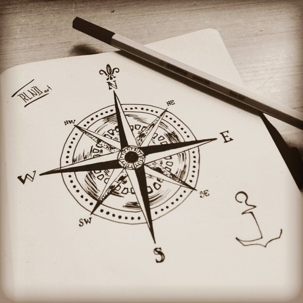 Тату компас