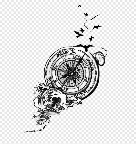 Татуировка компас роза ветров