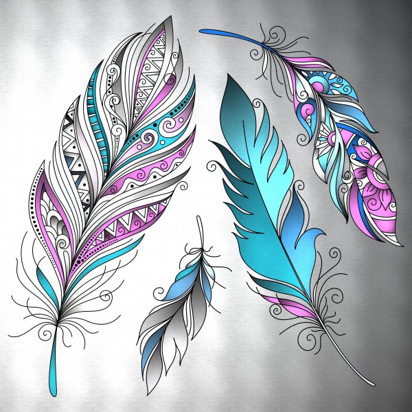 Тату перо эскизы для девушек