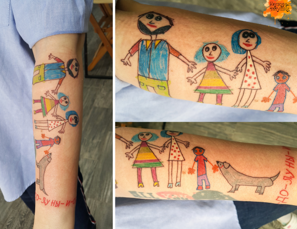 Тату из детских рисунков