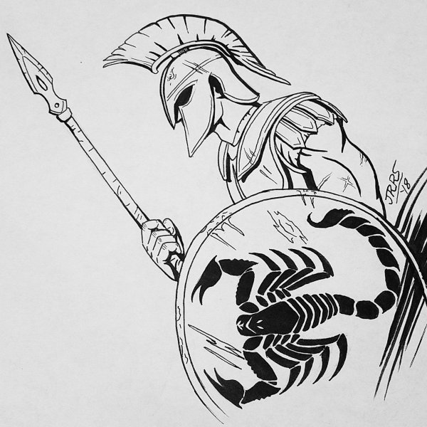 Спартанский шлем тату