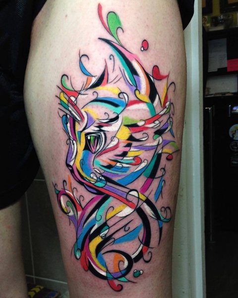 Тату в стиле абстракционизм