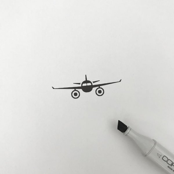 Мини тату самолет эскиз