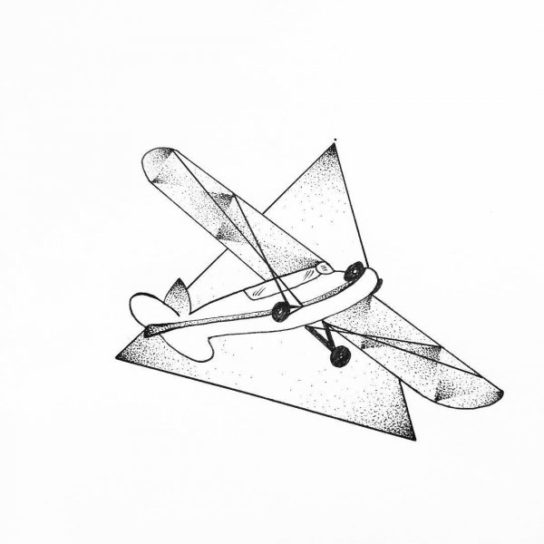 Тату самолет эскиз