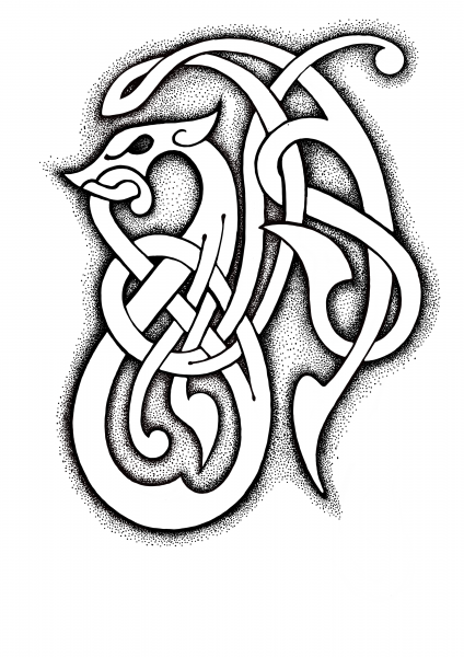 Тату Скандинавский Кельтский дракон