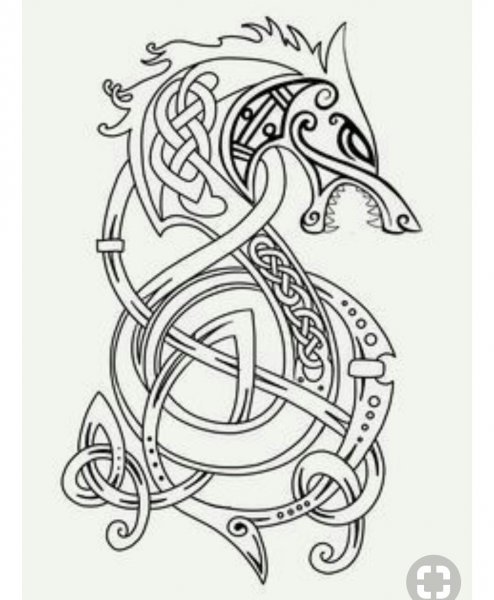 Тату Скандинавский Кельтский дракон