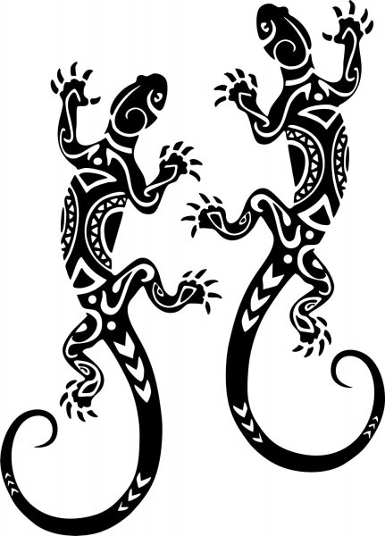 Геккон тату Полинезия