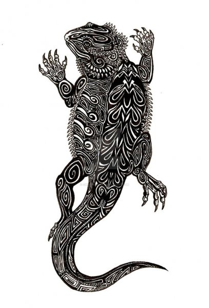Полинезийские тату ящерица