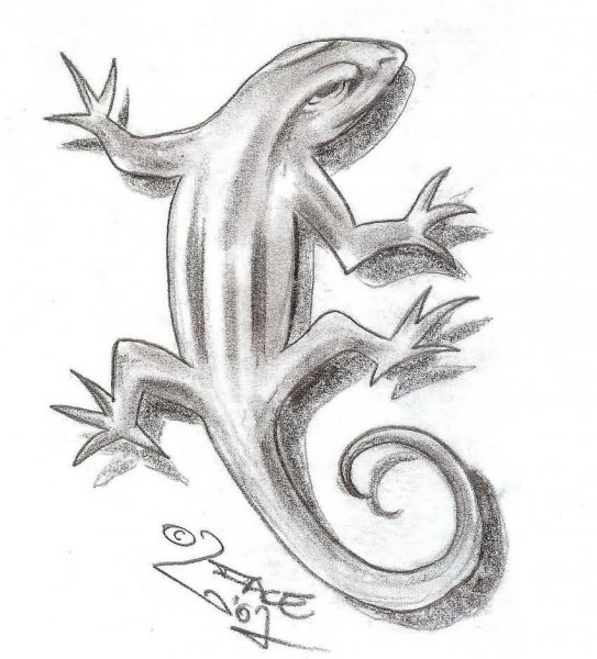 Татуировка ящерица эскиз
