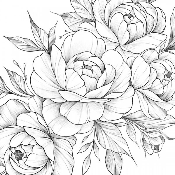 Пионы эскиз