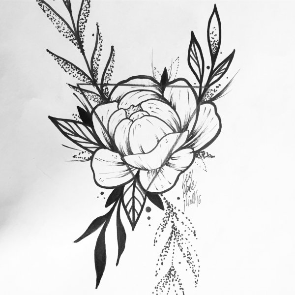 Пионы випшейдинг тату