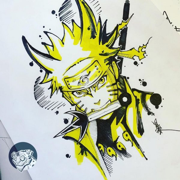 Наруто эскизы цветные