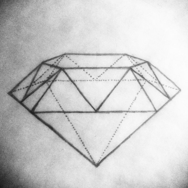 Тату бриллиант геометрия