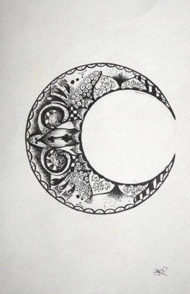 Лунница с солнцем и луной тату
