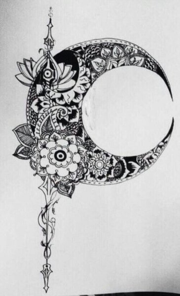 Тату Луна эскизы