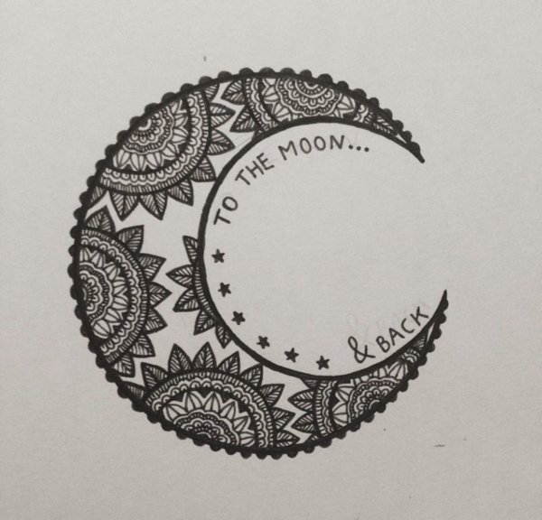 Тату месяц эскизы