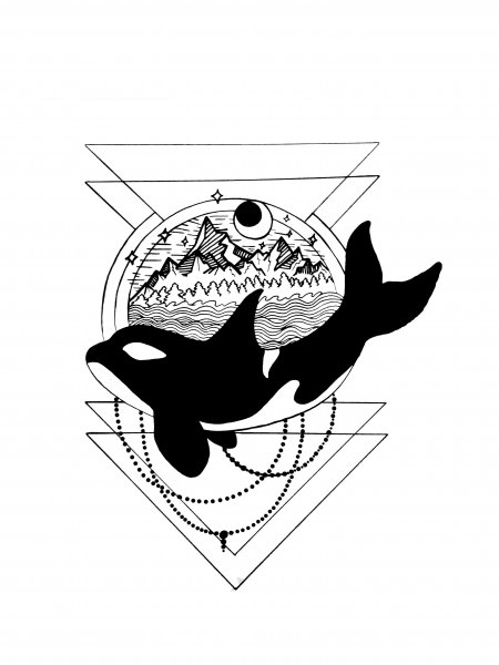 Татуировка Касатка эскиз