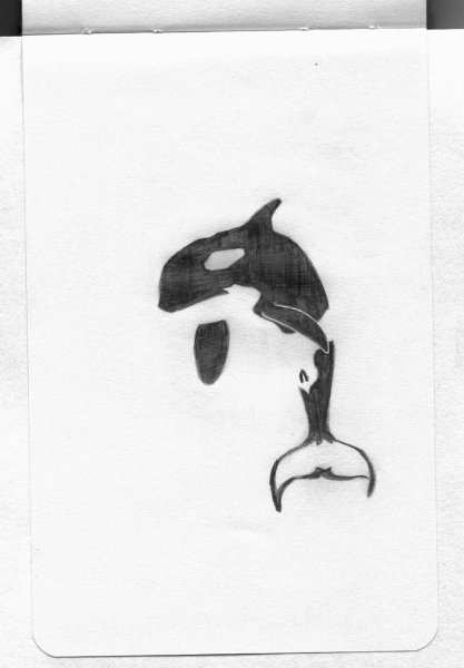 Дельфин эскиз Минимализм
