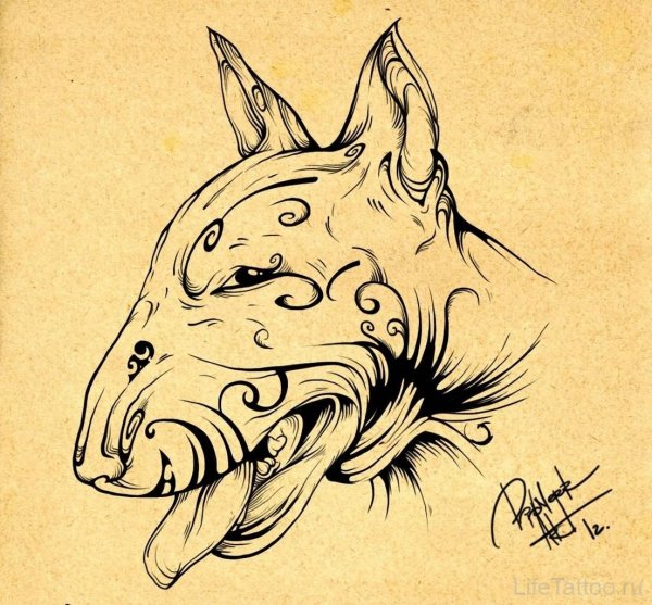 Тату бультерьер эскизы