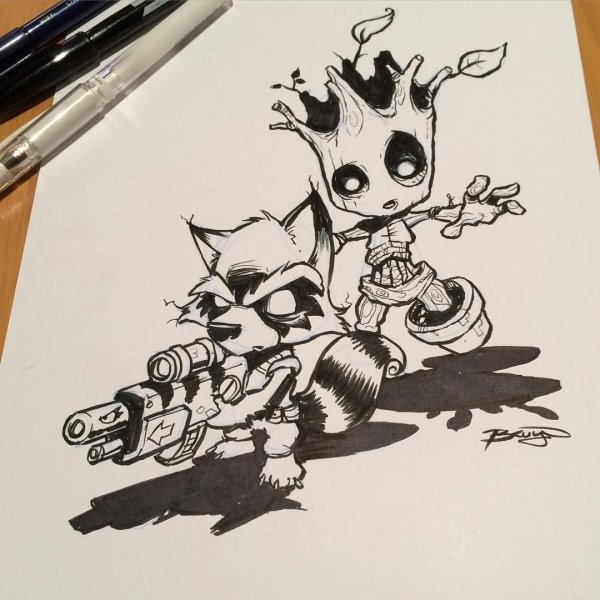 Эскиз тату мультяшек