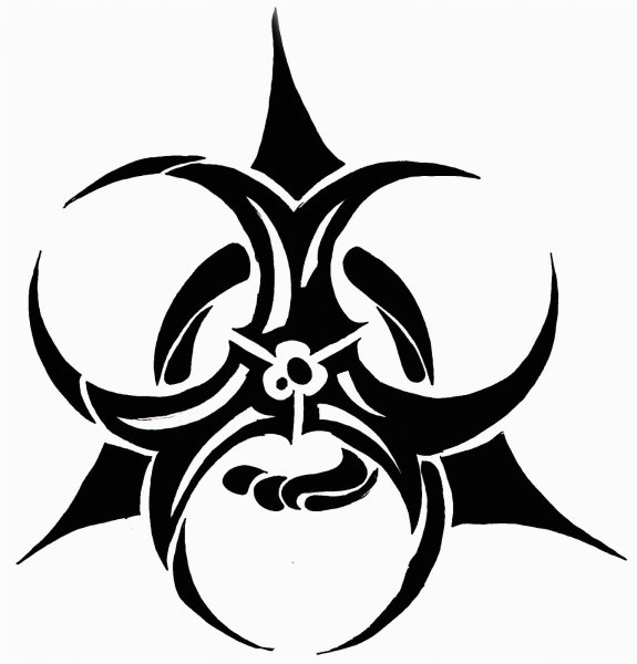 Тату биохазард эскиз