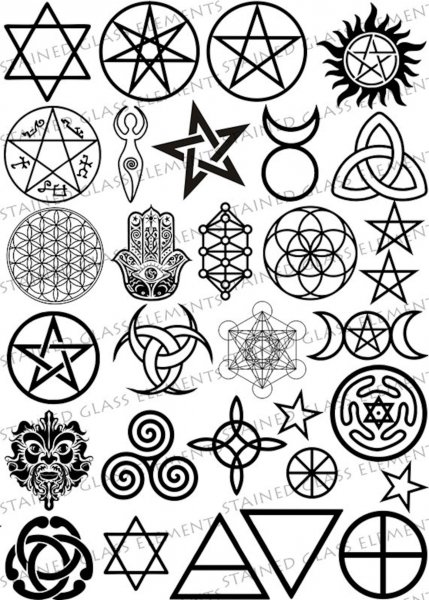 Тату пентаграмма Wicca