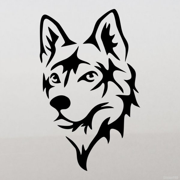 Тату собаки трафарет