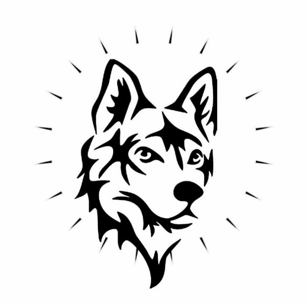 Волк тату трафарет