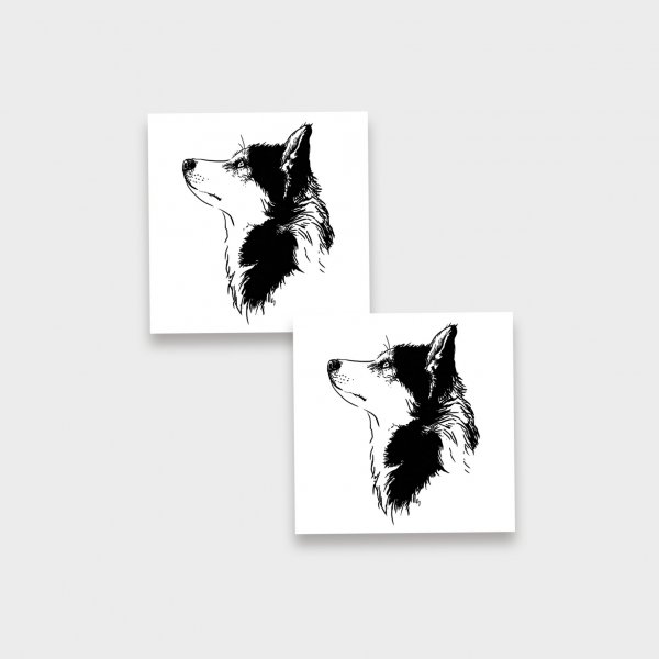 Тату хаски чб