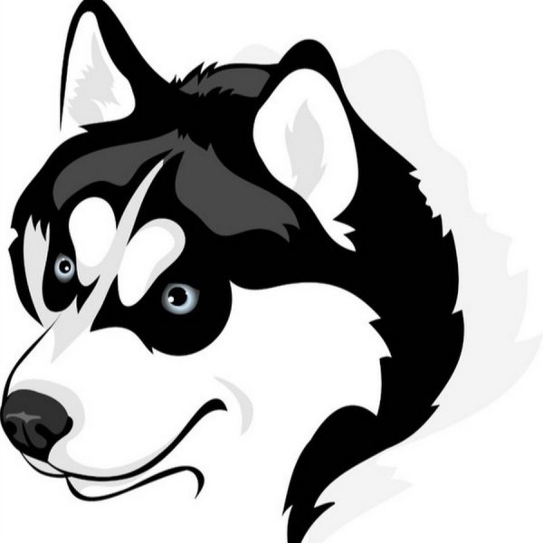 Трафарет морды хаски