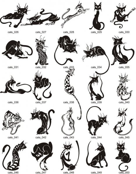 Рисунки кошек для тату