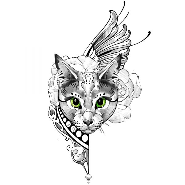 Татуировки для девушек кошки эскизы