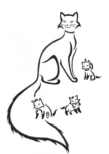 Тату кошка эскизы для девушек