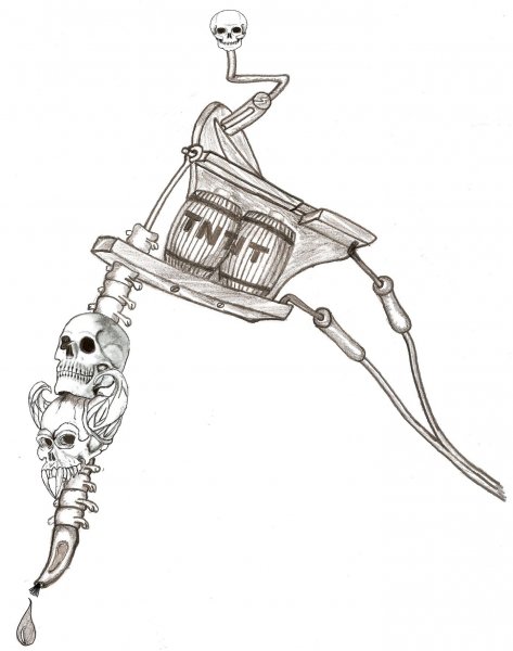 Робот эскиз тату