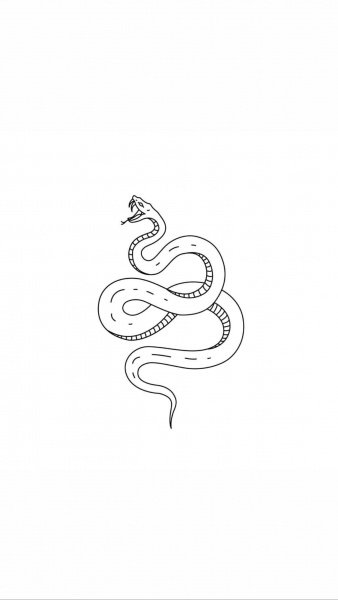 Контурные тату змея