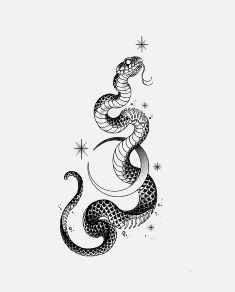 Змея Татуировка эскиз