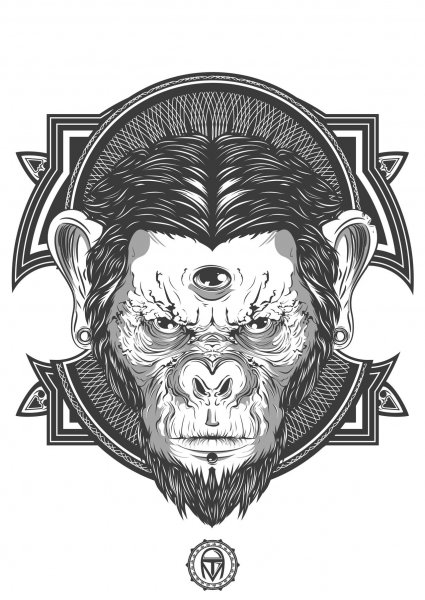 Обезьяна эскиз